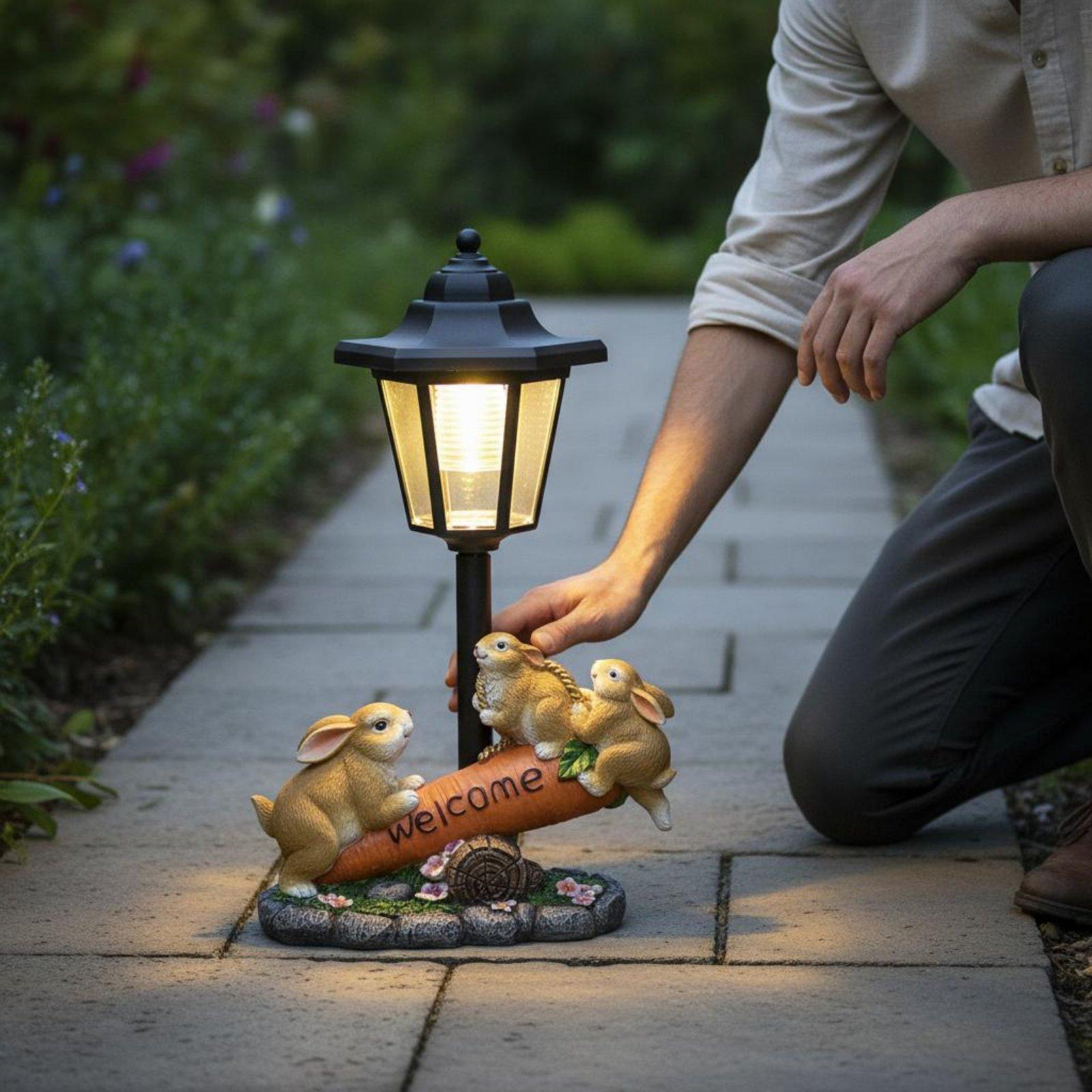 Lighting Decoration Ideas - 태양광 토끼 장식 조각상, 산책로를 위한