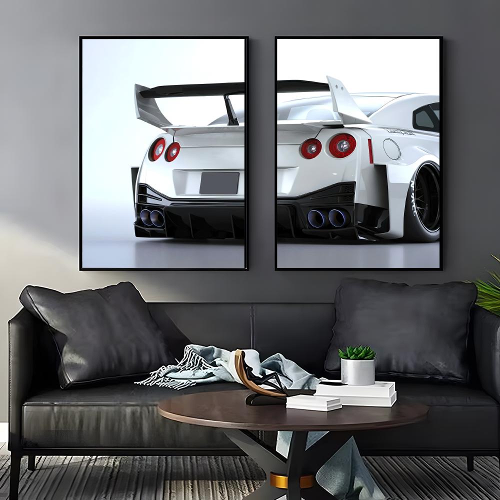 화이트 일본 슈퍼 스포츠카 포스터 스티커 자기 접착 아 - Lighting Mcqueen Bedroom Decor 리뷰 및 가격