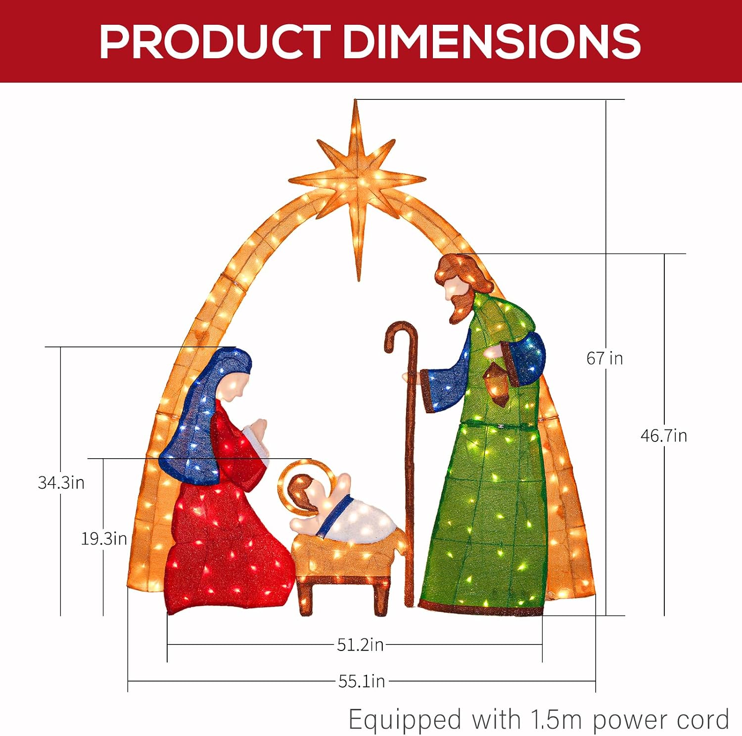 5.5피트, 2.5D 조명 장식 크리스마스 성탄 장면  - Lighting Christmas Decor 리뷰 및 가격