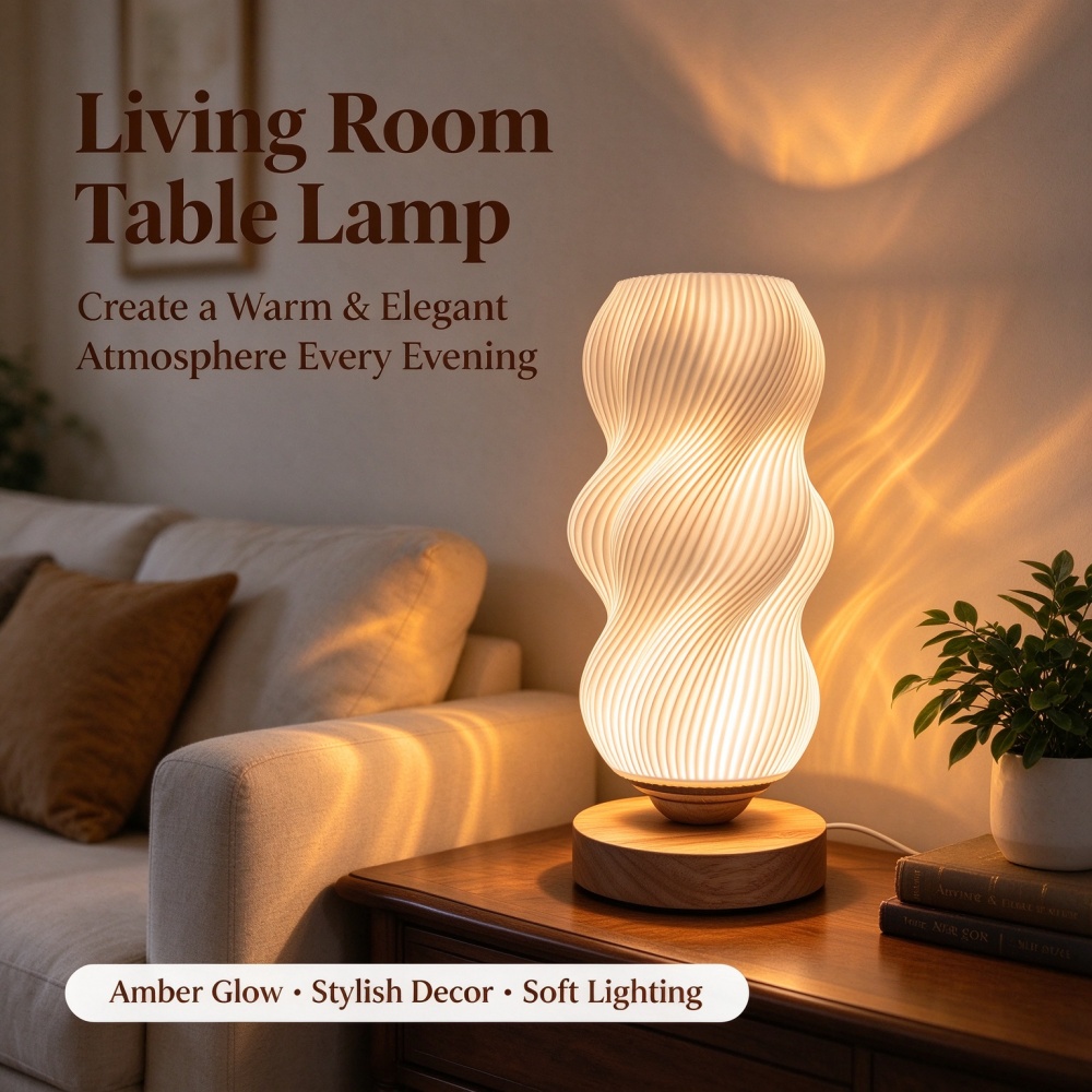 3D 프린팅으로 제작된 물결 무늬 야간 조명, 3가지  - Decor Lighting Lamps 리뷰 및 가격