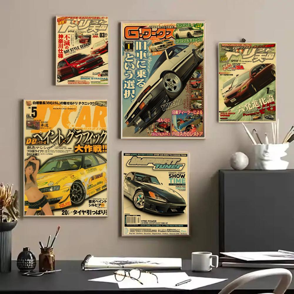 레트로 일본 자동차 J-JDM 포스터 스티커 HD 방수 - Lighting Mcqueen Bedroom Decor 리뷰 및 가격